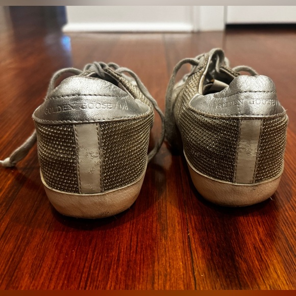 Golden Goose Silver and Black Woven Sneakers - Picture 4 of 7